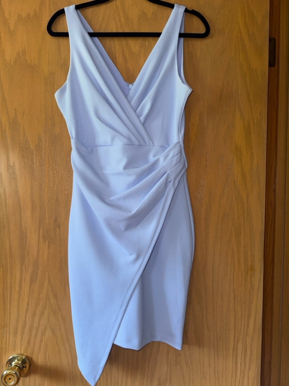 Guess Light Blue V-Neck Asymmetrical Dress